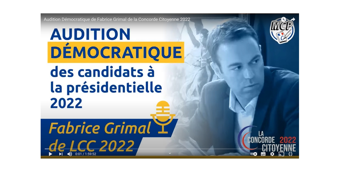 Audition de Fabrice Grimal par le MCP